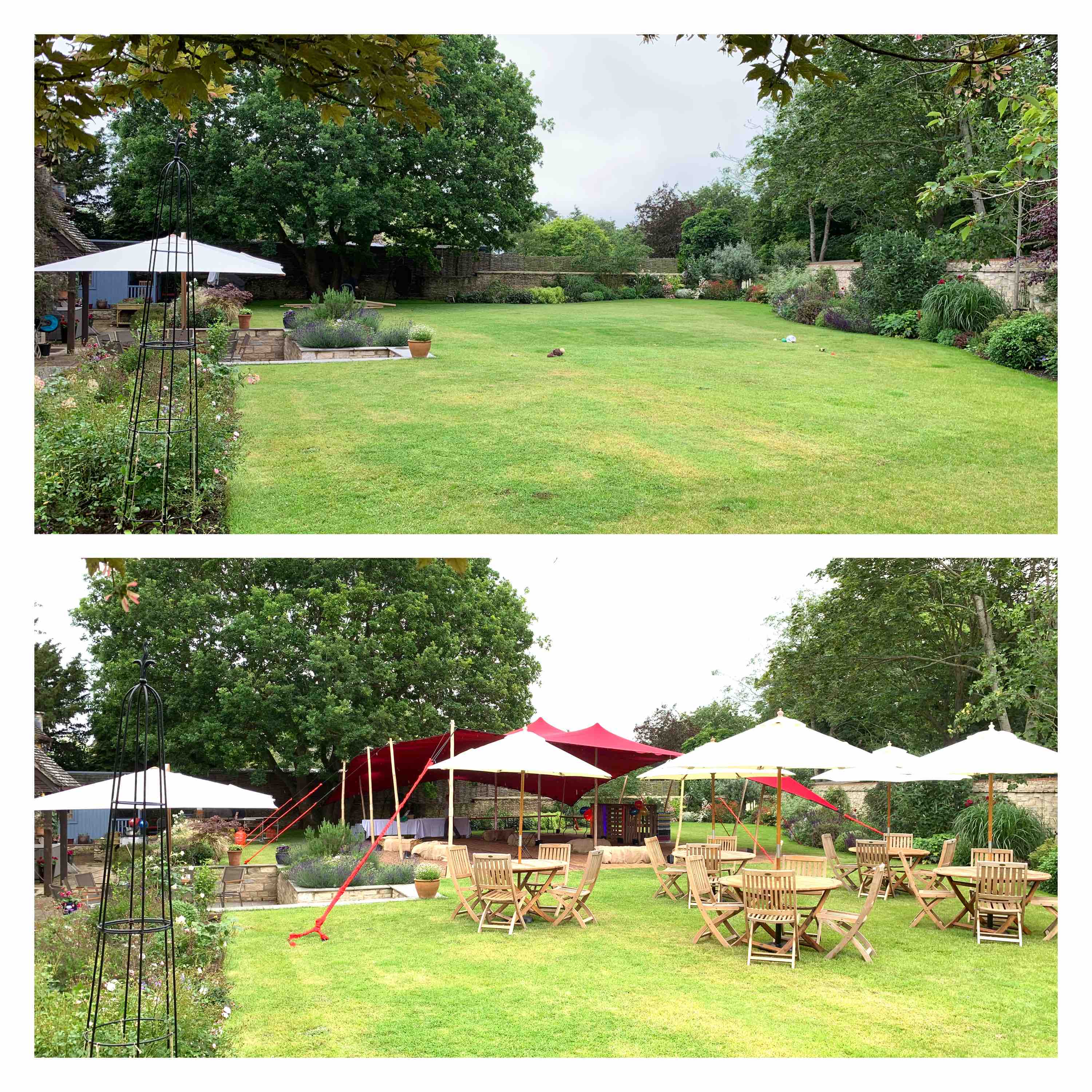 Before & After Stretch Marquee Hire Oxford